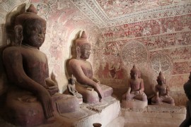 These 17th century wall painting are very well preserved because the caves were forgivven for centuries.